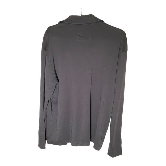 CALVIN KLEIN 1/4 Zip Up Collar Black Pullover Long Sleeve Shirt Men's Size Large - Picture 6 of 6